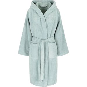 Casilin - Badjas Teddy voor Dames en Heren - Maat L - Voor Volwassen - Met capuchon - Badstof, Fleece, Katoen - Absorberend - Wasmachinebestendig - Lichtgroen