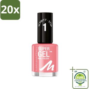 20 x MANHATTAN Cosmetics - Gel Nagellak - Super 240 Pop Princess Pink - Glanzend & Langdurig - 12 ml - Grootverpakking - Nagellak - Gel Nagellak - Nagellak Roze - Nagellak 14 Dagen - Nagellak Zonder Uv
