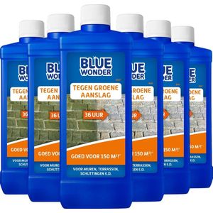 Blue Wonder Tegen Groene Aanslag-reiniger Voordeelverpakking – 6x 750 ml fles met Dop