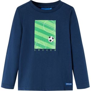 vidaXL - Kindershirt - met - lange - mouwen - 128 - marineblauw