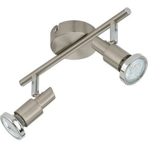 Briloner Leuchten COOL Plafondlamp - 2 lichts - Spots draaibaar en Zwenbaar - Metaal - Mat Nikkel