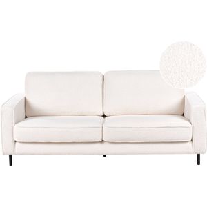 Driezitsbank - Wit - Bouclé - Retro Design - 3 Personen
