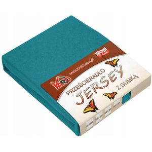 Jersey hoeslake met elastiek 120x200 cm turkoois