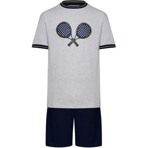 Pastunette Shortama Padel - Katoen - Grijs/Blauw - Maat L