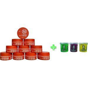 10-pack Voordeelbundel Red One Aqua Hair Wax Orange Sinaasappel 150ml + 3 stuks Topkwaliteit Ottoman Ultra Strong Hair Gel 150ml - RedOne - Extra voordelig - Haargel - Haarwax - Sterke Hold - Kapperskwaliteit