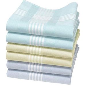 Gekleurde Organische Katoenen Zakdoeken – Groot Formaat 43cm - 6 Stuks - Eco-vriendelijk