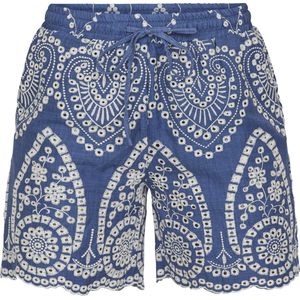 SISTERS POINT Gilma-sho - Dames Broek - Denim Blue/Cream - Maat XS