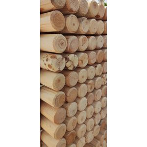 Gefreesde Ronde houten EKO palen,  200cm 8cm