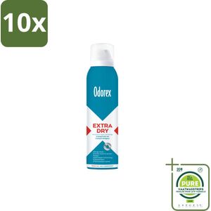 10 x Odorex – Anti-transpirant spray – Extra Dry Sensitive – 150 ml - Grootverpakking - Antitranspirant Spray - Extra Droge - Gevoelige Huid - Transpiratiegeur - Meerdaagse Bescherming