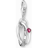 Thomas Sabo - Bedels & Kralen - Rood - Zilver - Gezwarte Textuur - Synthetisch Korund