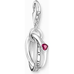 Thomas Sabo - Bedels & Kralen - Rood - Zilver - Gezwarte Textuur - Synthetisch Korund