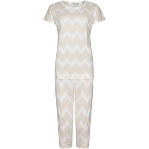 Pastunette Premium Pyjama Sketchy Waves - Beige/Wit - Katoen/Modal - Maat 36