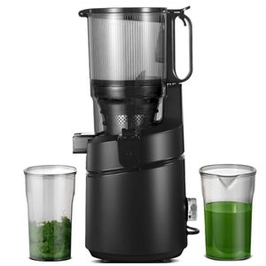 AMZCHEF Automatic All-In-One Juicer, 135MM Opening and 1.8L Juicer for Fruit and Vegetables, 250W Slow Juicer Test Winner with Triple Filter - Black [Energy Class A+++]