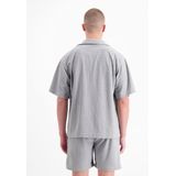 Black Bananas - Terry Resort Shirt - Grijs - Overhemd - Korte Mouwen - Polyester