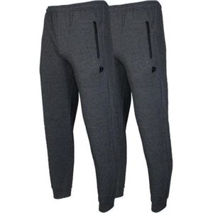 2-Pack Donnay - Joggingbroek met elastiek (Jack) - Sportbroek - Heren - Maat XXL- Charcoal-marl (037)