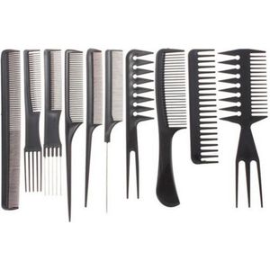 Professionele kammenset - Hoge Kwaliteit - 10 delig in Etui - Kam - Kammen - Kapper's kammen set - 10 varianten