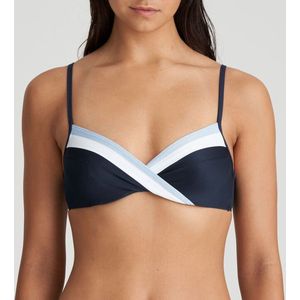 Marie Jo Niet-voorgevormde Beugel Bikinitop Sitges Donkerblauw/Lichtblauw/Wit