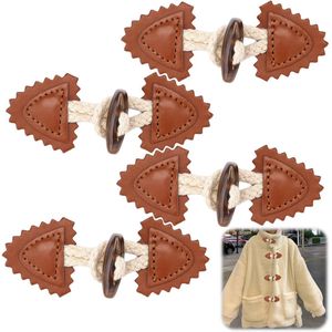 Leather Toggle Buttons Clothing Replacement Buttons - Set of 4