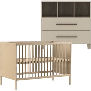 Born Lucky ® Babykamer Clay 2 Delig Baby Bed Lola + Commode Geneve