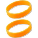 Set van 4x stuks siliconen armbandje in neon oranje - Fanartikelen - Koningsdag