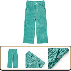 Kinderbroek Ribfluweel - Maat 104 - Mintgroen Kinderbroek - Ribfluweel - Jongensbroek - Meisjesbroek - Sportbroek