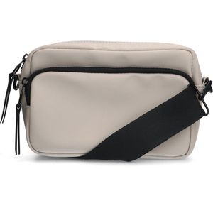 Sacha - Taupe schoudertas met zwarte strap