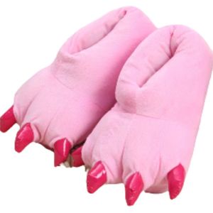 Pantoffels - Roze - Grappige Dierenpoten - Pluche Dierensloffen - One Size Fits All