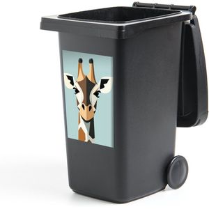 Container sticker Giraffe - Illustratie - Bruin - Minimalistisch - 40x60 cm - Kliko sticker