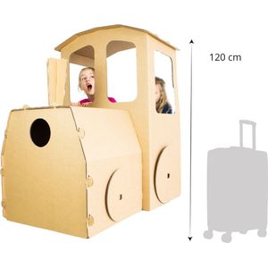 Kartonnen Trein - Speelhuis - Kartonnen speelgoed - 100% recyclebaar - 100x80x120 cm - Helemaal te versieren met verf - Cadeau van Duurzaam Karton - KarTent