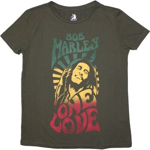 Bob Marley - One Love Gradient Heren Tshirt - S - Groen
