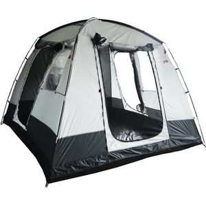 Skandika Pitea Bus Tent – Koepeltenten – 4 persoons tent voor mini bus of van – Campingtent – Muggengaas – 225 cm stahoogte – 3m x 3m – 3000 mm waterkolom – Vrijstaand, ingenaaide tentbodem – Outdoor, Camping – Kamperen – groen/grijs