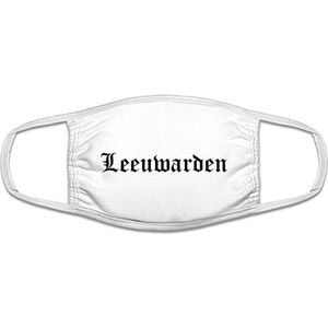 Leeuwarden mondkapje | gezichtsmasker | bescherming | bedrukt | logo | Wit mondmasker van katoen, uitwasbaar & herbruikbaar. Geschikt voor OV