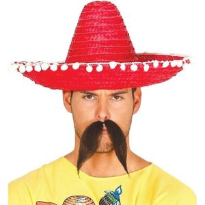 4x stuks rode sombrero/Mexicaanse hoed 45 cm - Mexico thema verkleedkleding voor volwassenen