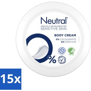 15 x Neutral Bodycrème Parfumvrije 250 ml - Parfumvrij - Kleurstoffenvrij - Jojoba Olie - Glycerine - Hydraterend