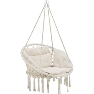Hangstoel Sally - Met Kussen - Katoen - Max 150 kg - Crème - Stijlvol design