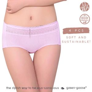 green-goose® Bamboe Dames Slip | 4 Stuks | Roze | Maat S/M | Duurzaam, Stretchy en Superzacht!