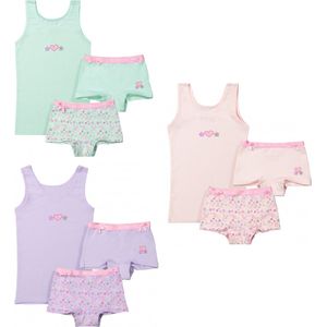 Funderwear - kleuter/kinder/tiener - Ondergoed sets - meisjes - Hartjes - 3 sets - maat 128/134