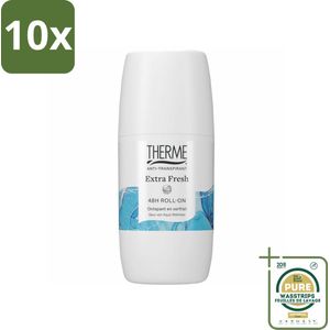10 x Therme - Extra Fresh 48H Roll-on - Anti-transpirant - Beschermend - 60ml - Grootverpakking - Anti-transpirant - Roll-on - 48h Bescherming - Zweetvocht - Geur