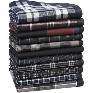 Boraboi® Elegante Herenzakdoeken Set van Luxe Zacht Katoen in Donkere Kleurenpatronen voor Dagelijks Gebruik