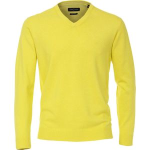 Casa Moda heren trui katoen V-hals - geel - Maat: 3XL