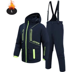 Livano Skipak - SkiBroek - Skijas - Ski Suit - Wintersport - Heren - 2-Delig - Marineblauw - Maat L