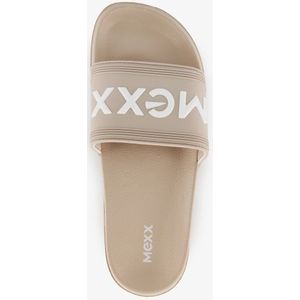 Mexx dames badslippers beige wit - Maat 37