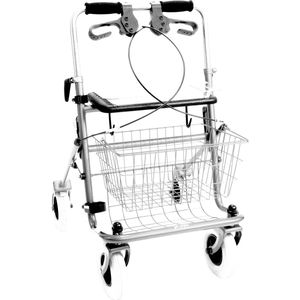 Premis - Provo - Rollator - 2de generatie - Duwbeugel - Dubbelzijdig geremd - Maximaal draagvermogen 120 kg - Metallic Titanium