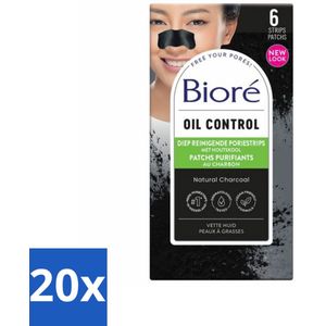 Bioré – Houtskool Neusstrips – Diepreinigend – 6 strips - Bulkverpakking - 20 stuks