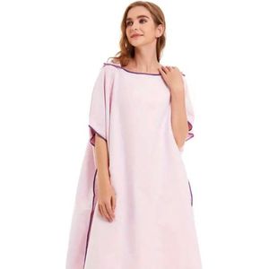Bovista Surf Poncho - Omkleed Handdoek - Volwassenen - Dames & Heren - Zacht - Poncho - Babyroze