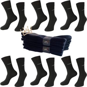 Nakkie's luxe katoenen sokken die niet knellen - 6 paar - Maat 36-38 - Ruime boord - Wijde boord - Naadloos - Zwart - Cadeau tip - vaderdag kado tip