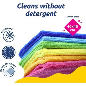 Set van 6 Extra Grote Microvezel Schoonmaakdoeken - Multifunctionele Schoonmaakdoeken - Streeploos, Super Absorberend en Afwasbaar Doekje Geschikt voor Auto Schoonmaken, Huis, Keuken, Ramen - Sorbo