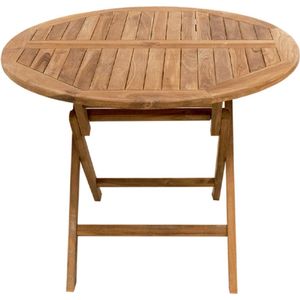 JoJo Living Tuinmeubelen - Teakhouten tafel - Teakhouten klaptafel Tuban - Rond - Teakhouten tafel 100 cm - Opklapbaar - Handgemaakt