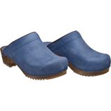 Sanita - Wood-Chrissy Muiltjes - Blauw - Leer