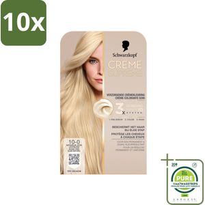 10 x Schwarzkopf - Haarkleuring - Creme Supreme 10-0 - Natuurlijk Ultra Lichtblond - 245g - Grootverpakking - Ultra Lichte Blond - Blond Haar - Haarkleuring - Grijsdekking - Haarkleur